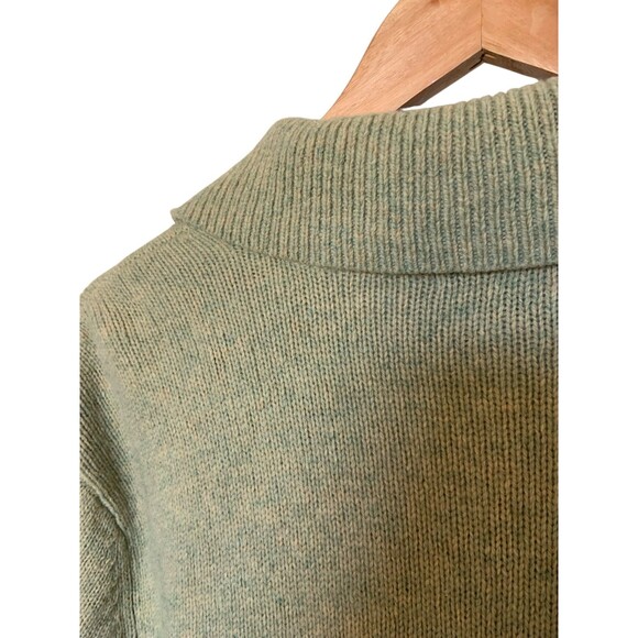 Eddie Bauer Woman's XXL Green Wool Blend Button Down Collared Sweater Cardigan - Picture 5 of 13